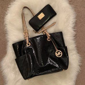 Michael Kors Black Bag & Wallet (authentic)